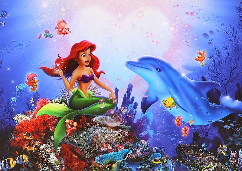 美品】額付きラッセン 版画 ガイディングライト ディズニーアリエル