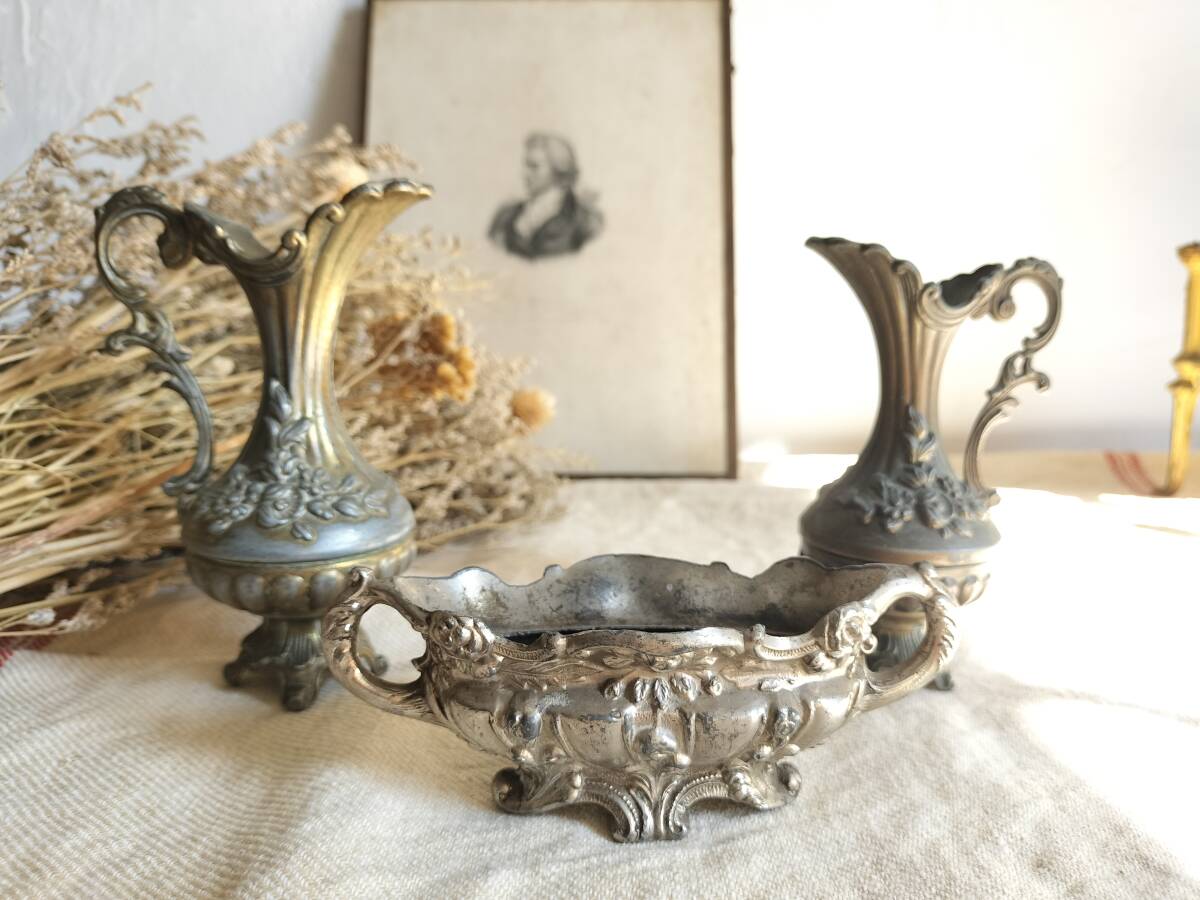 アールヌーボー ピューター ジャルディニエール アール ヌーボー