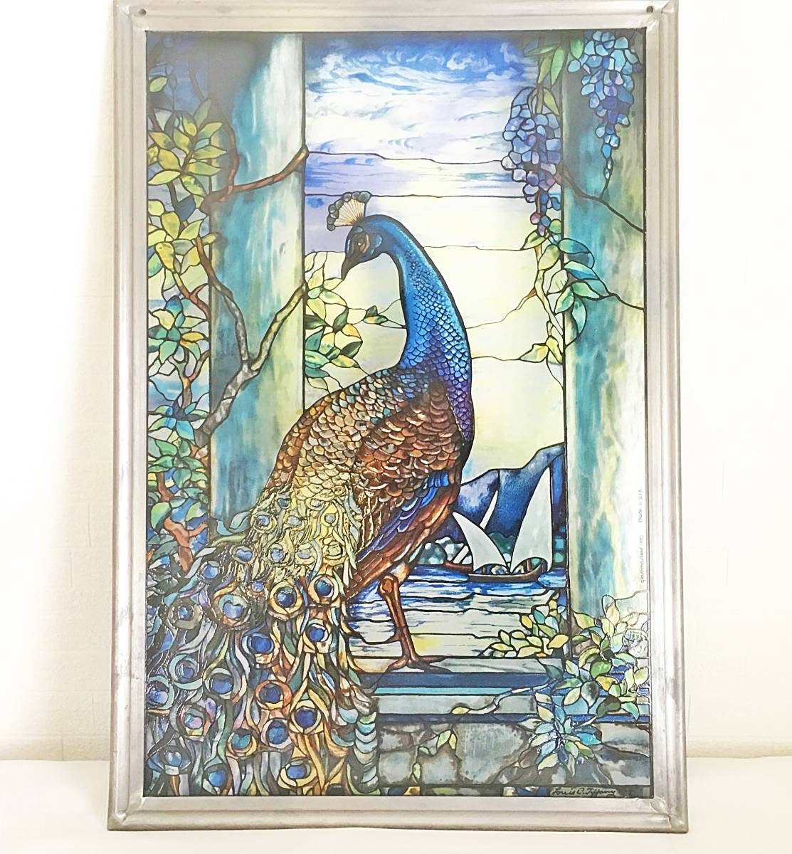 ルイスCティファニー ステンドグラス Peacock孔雀 グラスマスターズ社