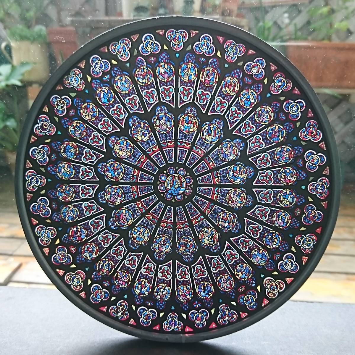 アメリカ ステンドグラス 中世風 教会風 花文様バラ窓グラスマスターズ