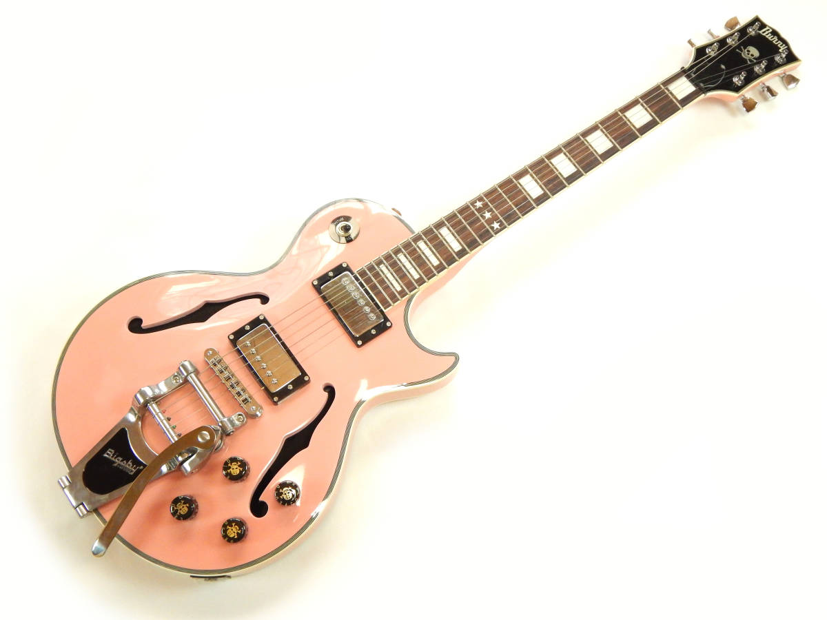 Burny レスポールカスタムタイプ Bigsbyアーム付 セミホロウボディ