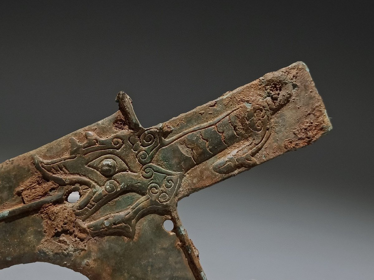 ◇鶴鳴堂◇中国・戦漢時期 青銅器 獣面紋羊形酒器