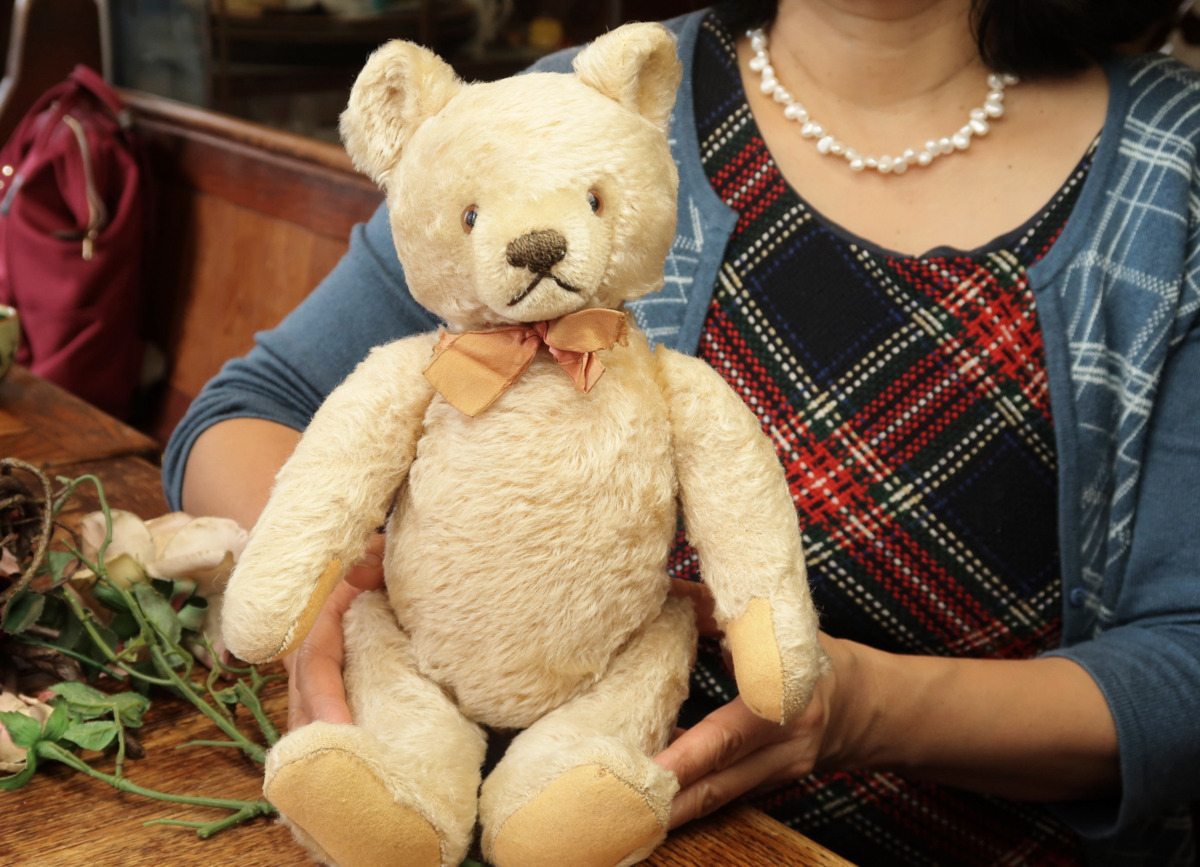 BIG美品 60's～70's アンティーク 熊ぬいぐるみUSAヴィンテージ雑貨
