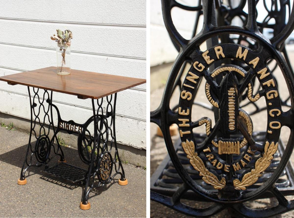 アンティーク足踏みミシン脚 §網目あみあみ鉄脚アイアン机ワークデスク