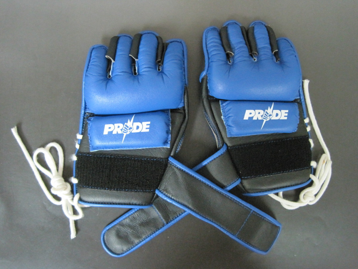 PRIDE ボクシンググローブ Lサイズ 青 PRIDE オープンフィンガー