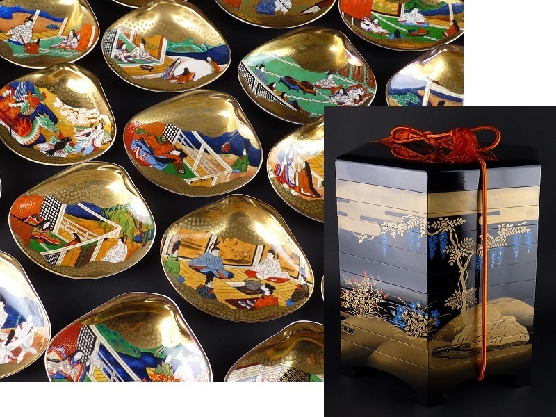 源氏物語 貝絵皿 フランクリン画廊 貝合わせ 限定版 ボーンチャイナ 7