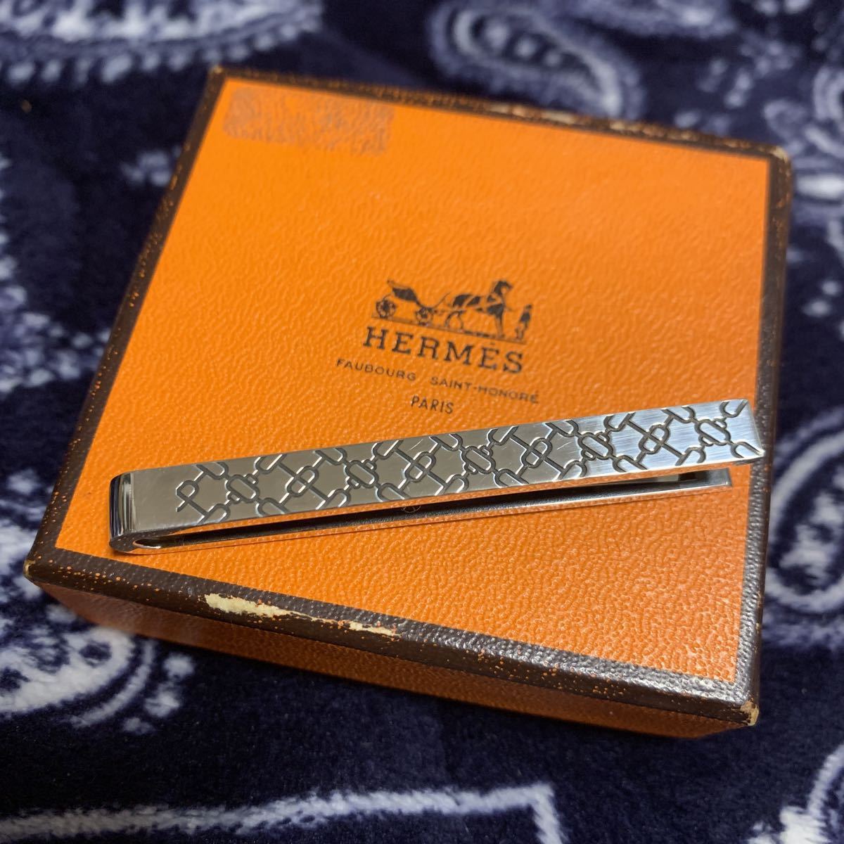 HERMES エルメス セリエ ネクタイピン 美品 （HERMES 】 銀製 ネクタイ