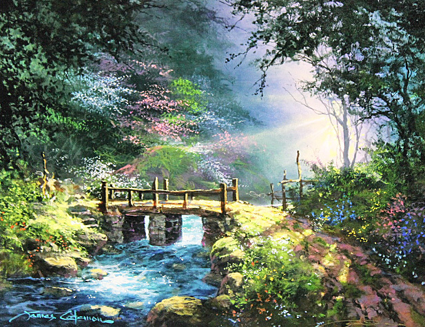 ジェームス・コールマン Disney秋の風景 油彩画