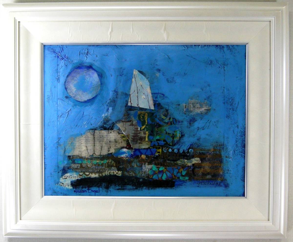 ニッサン・インゲル「メロディー」オリジナル 油彩 コラージュ 原画