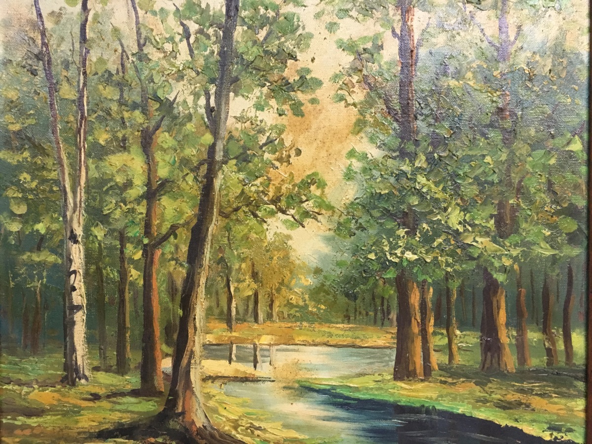 S. Yang 風景画 油彩画 木製フレーム 風景画 油彩画 木製フレーム S