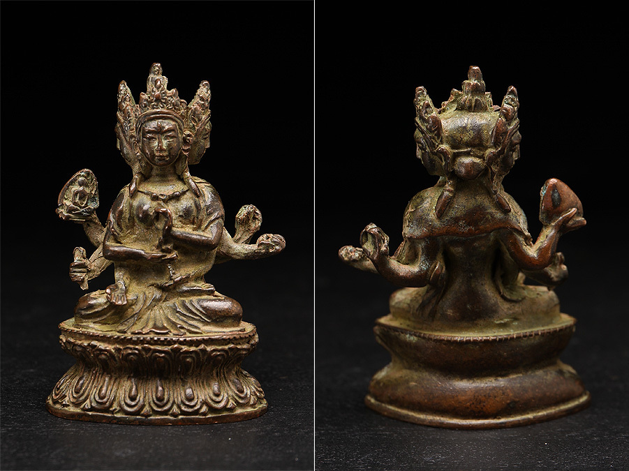 X207 収集家放出品時代チベット仏像鍍金仏