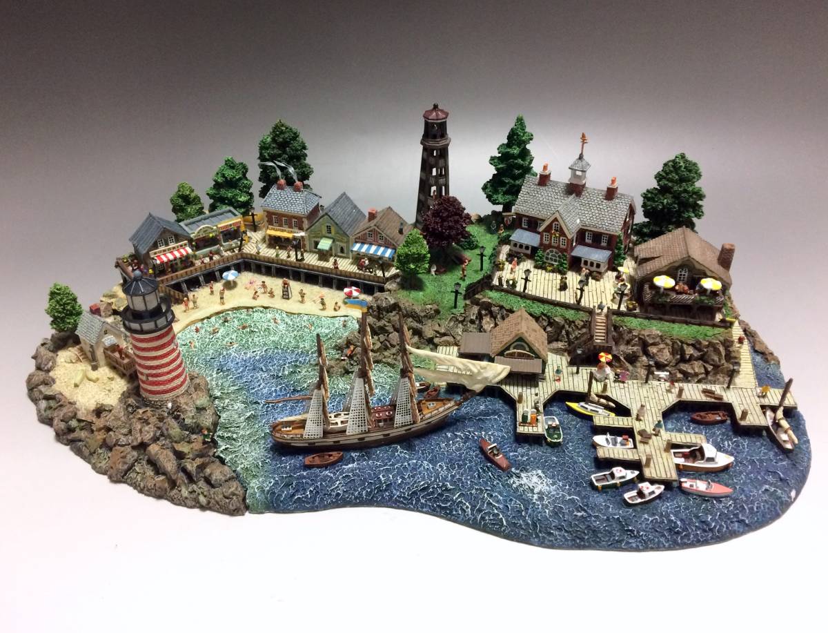 貴重 ダンバリーミント ジオラマ模型 『入り江の港町』