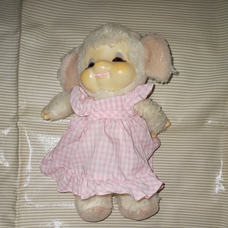 新品 昭和レトロ ひつじのチャム ぬいぐるみ LOVELOVE モンチッチ