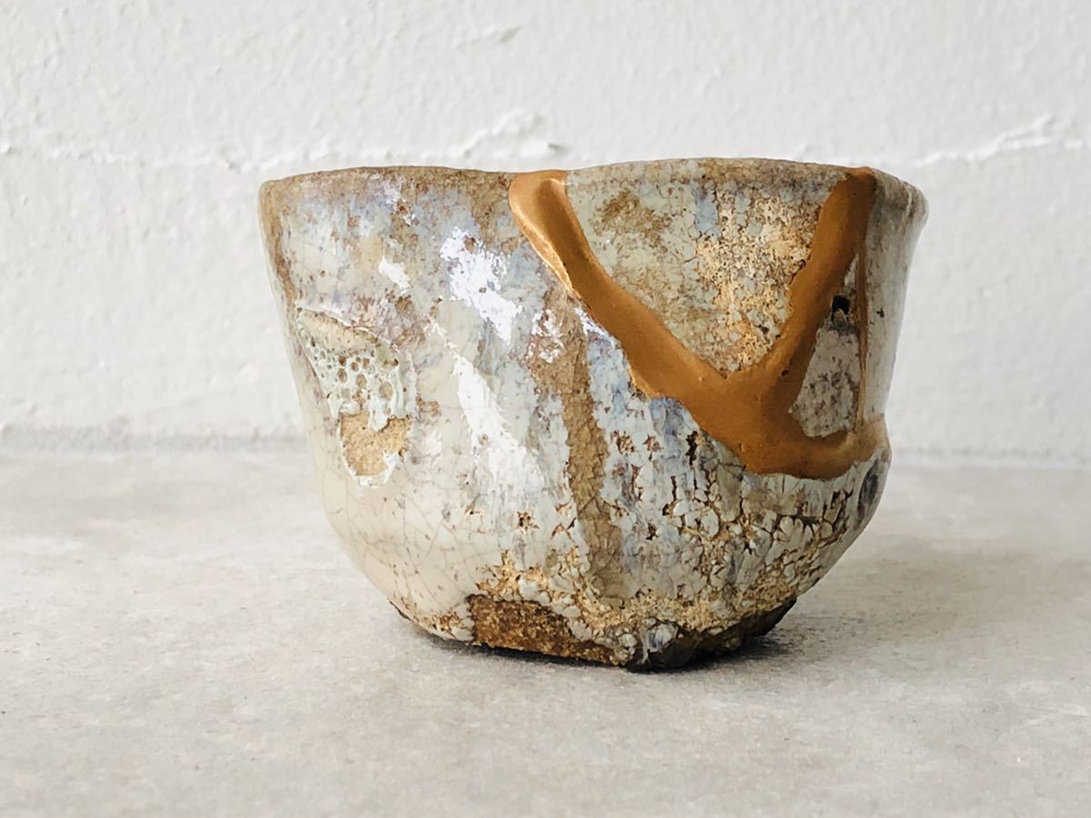 33】斑唐津筒盃（古唐津超名品）【桃山時代～江戸時代前期】酒杯 猪口