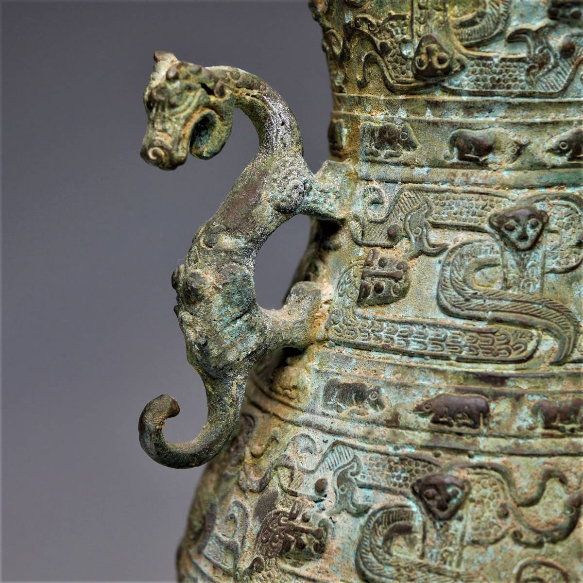 王東文造 古錫製 雲龍鳳凰文刻 三耳壷 茶入 中國古玩 唐