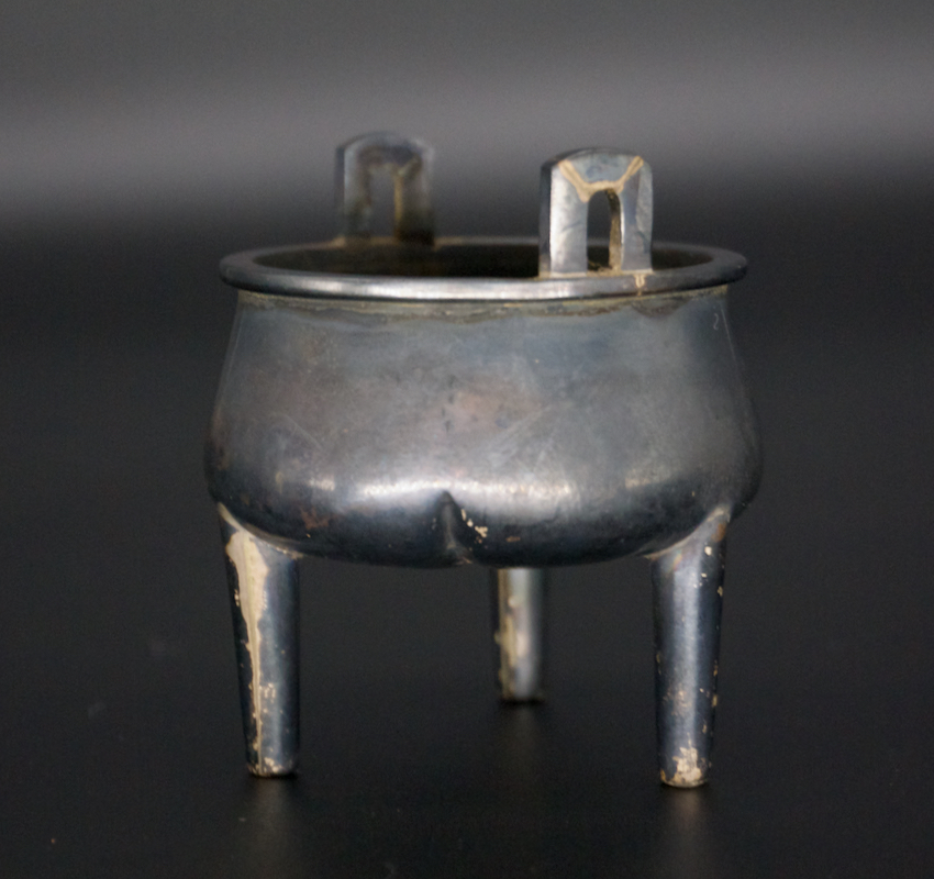 朝鮮美術 李王家美術工場造 蝙蝠手花彫金 神仙炉 宮廷料理器 V R5820