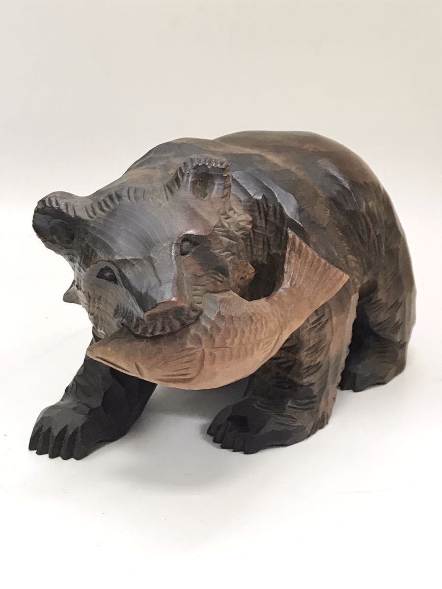 緑屋hc 木彫 熊 置物 3点 アイヌ 北海道 民芸品 i9/11-6084/3-