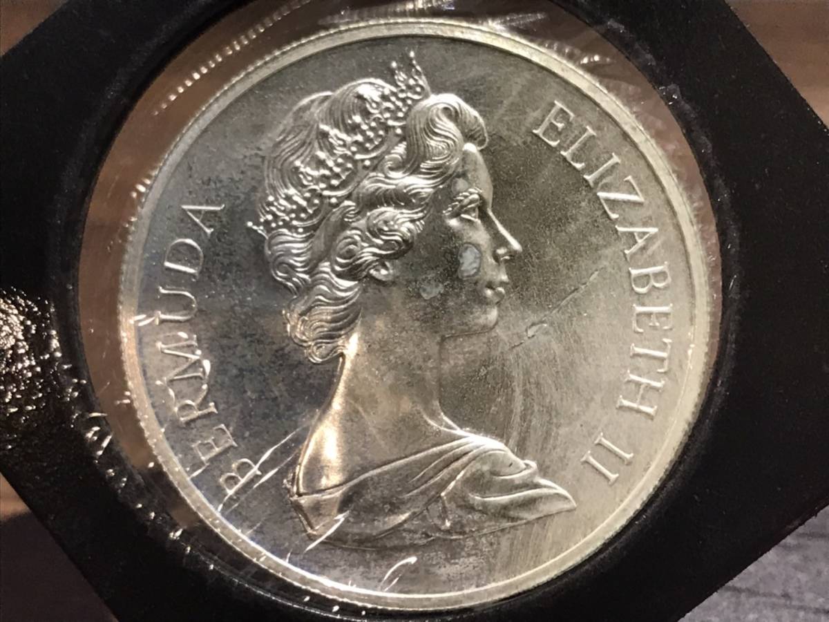 バミューダ 1ドル 銀貨 1972年 エリザベス2世 バミューダ 1ドル 銀貨