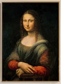 油彩画 レオナルド・ダビンチ 【 モナリザの微笑 】 模写 額装仕立て