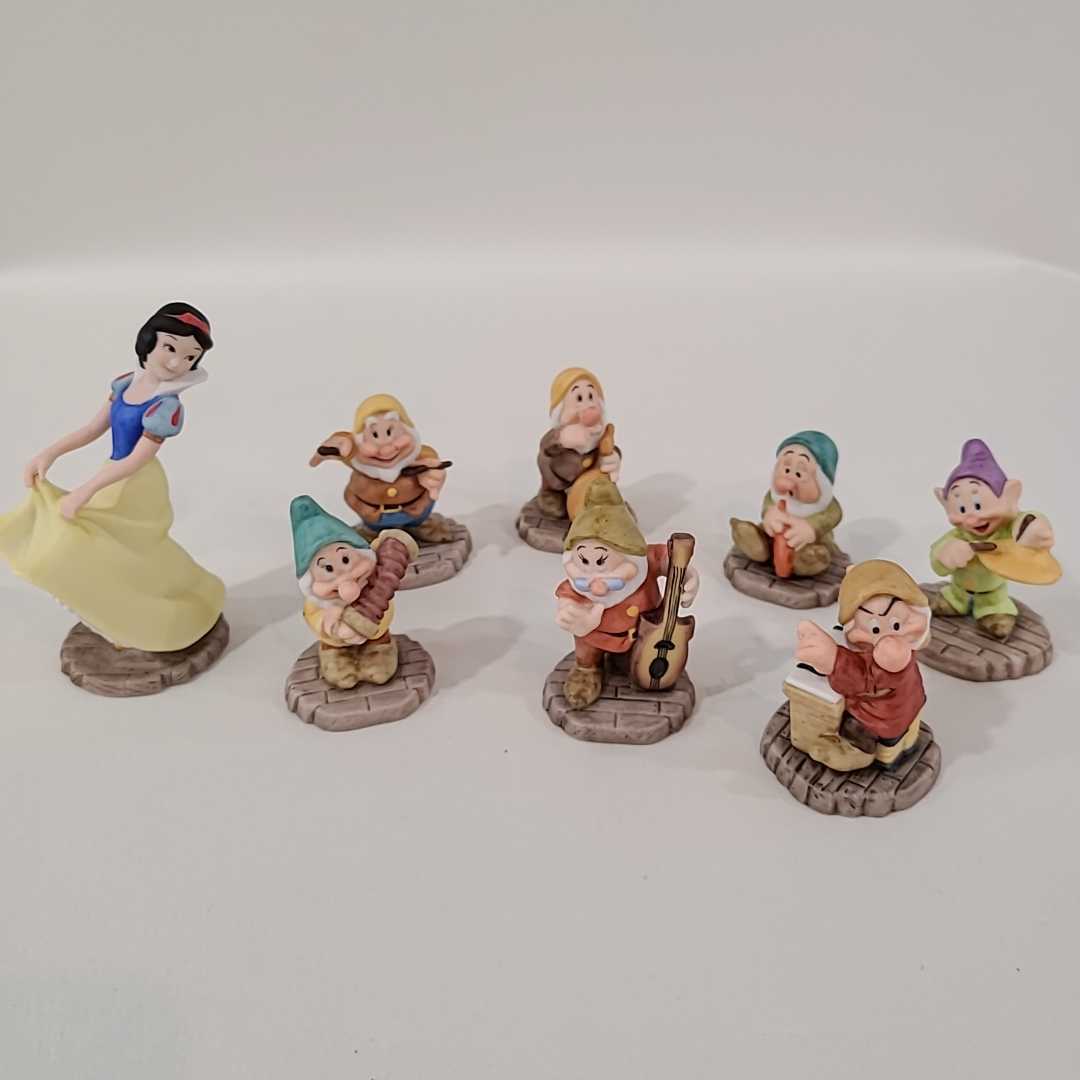 ☆ほぼ新品☆白雪姫と7人のこびと 加藤工芸 ガーデンフィギュア 陶器 ☆