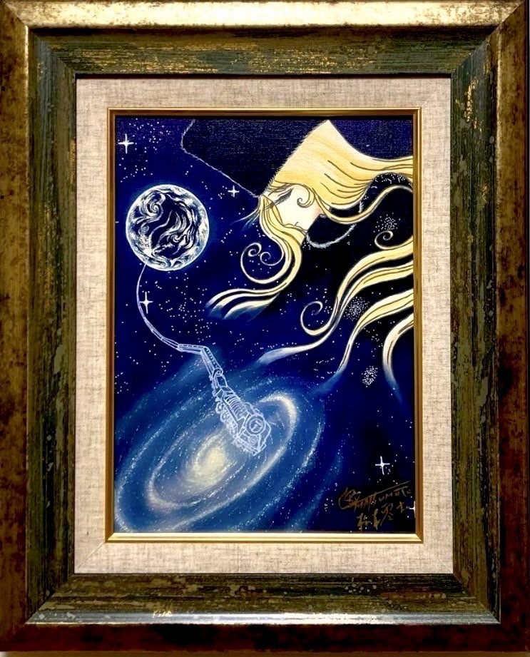 SALE【F4号】松本零士（メーテル）肉筆品/表裏サイン有/手描/アクリル