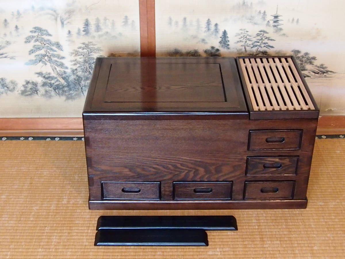 関東長火鉢 囲炉裏 五徳 道具置き 火箸 アンティーク 骨董 火鉢 レトロ