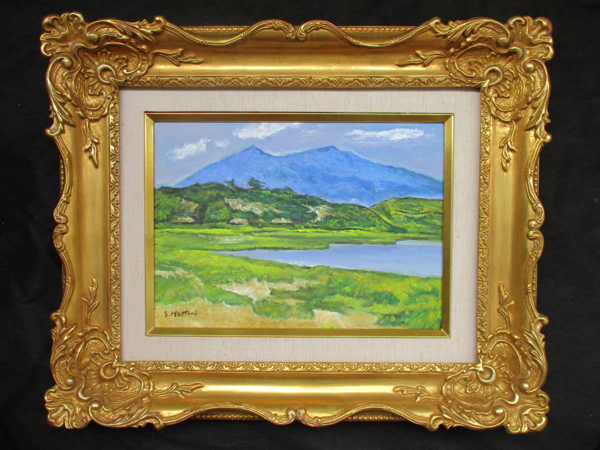 中古】M▽服部正一郎 油絵 油彩 風景画 鳴門 F3 (37733) 中古】M▽服部