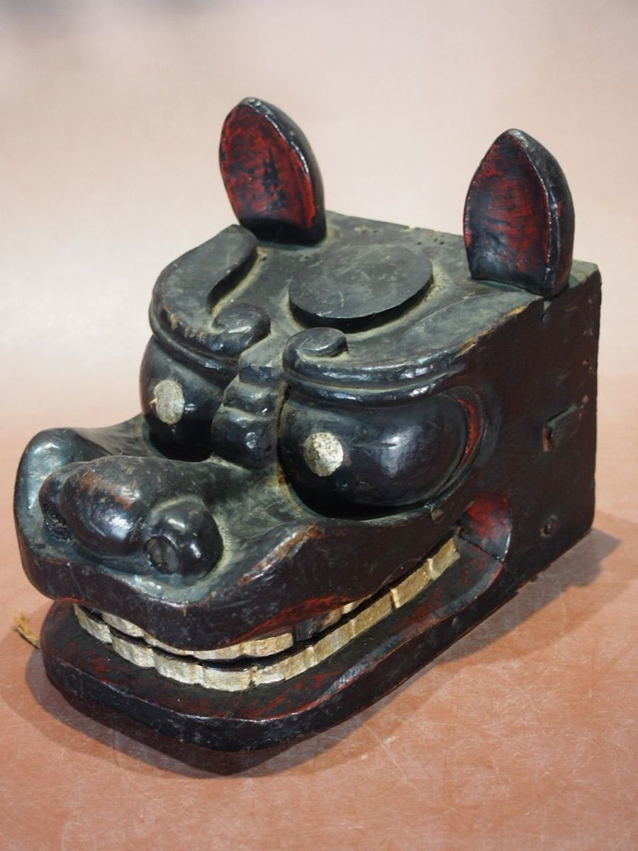 獅子頭 獅子舞 年代物 希少 ma-264 貴重 希少 古い獅子頭 獅子舞 山形