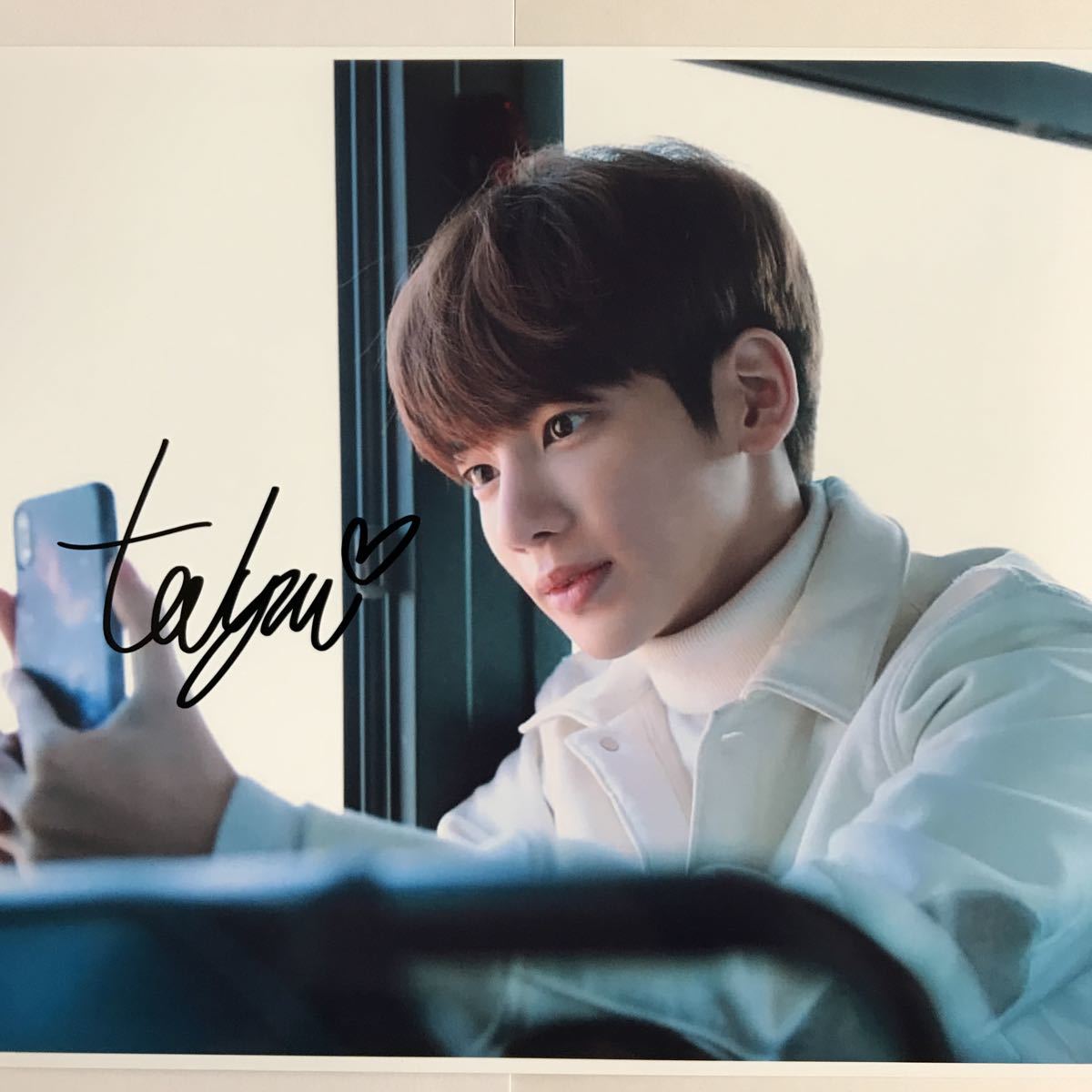 TXT LINEMUSIC 直筆サイン 生写真 テヒョン TXT LINE music サイン入り