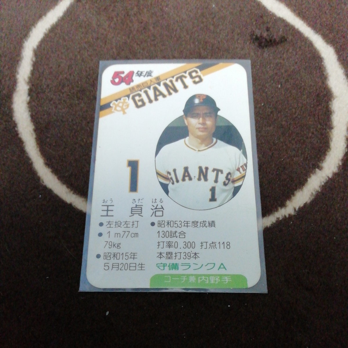 タカラプロ野球カードゲーム 1980年 王貞治 読売巨人軍 タカラプロ野球