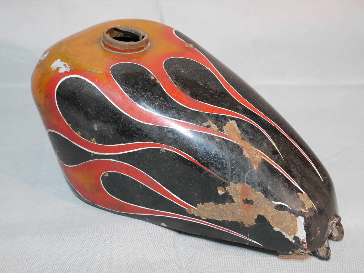 70'sオールドペイント①】当時モノ スポタン ハーレー タンク バイク