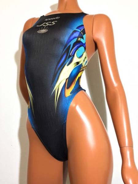 7スピード女子競泳水着S☆アクアブレードうろこマーキュライン☆超光沢
