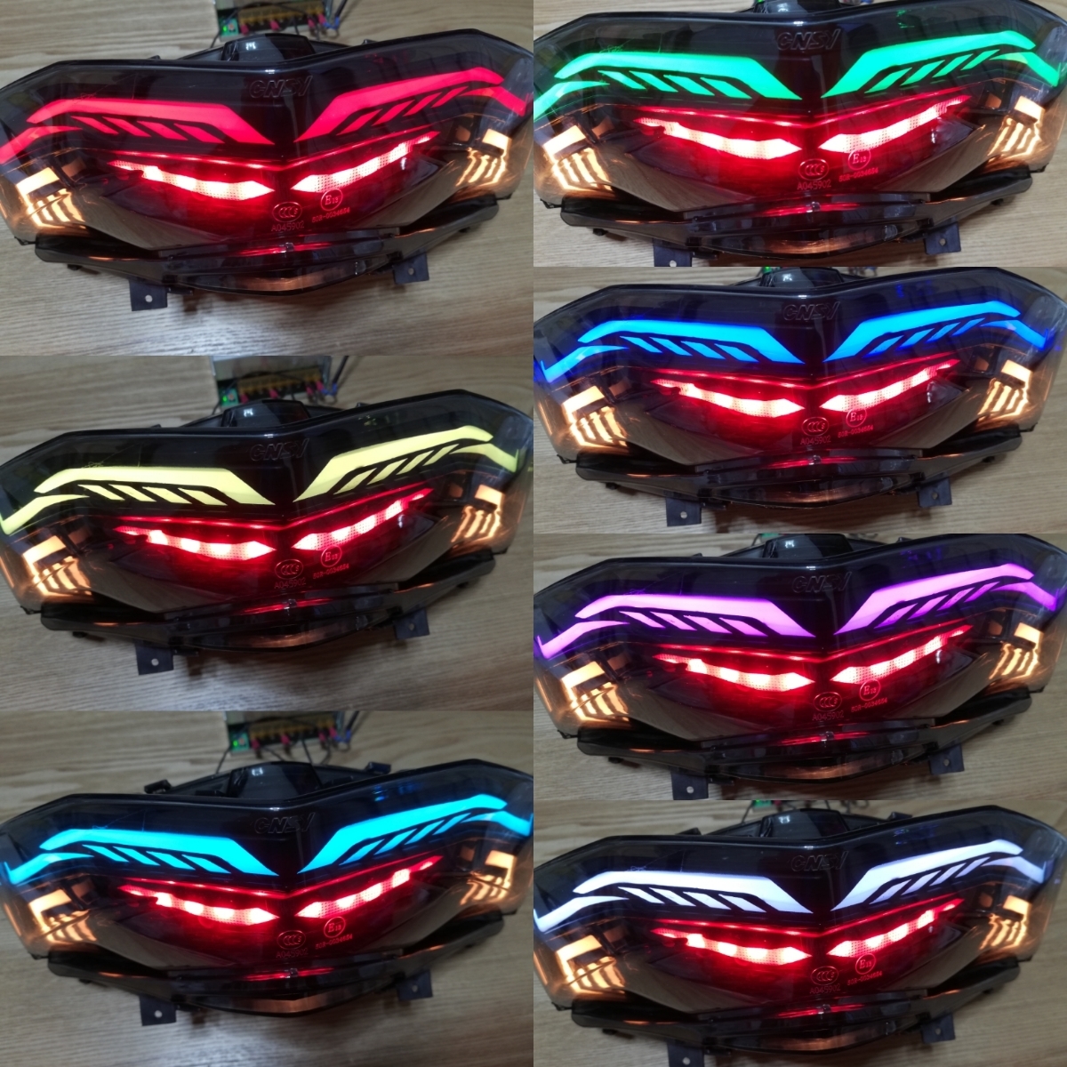 シグナスX社外ファイバーテールシーケンシャル7色レインボー3