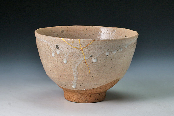 茶碗無地刷毛目碗杉本立夫号は泥牛京都大吉主人抹茶碗桐箱入