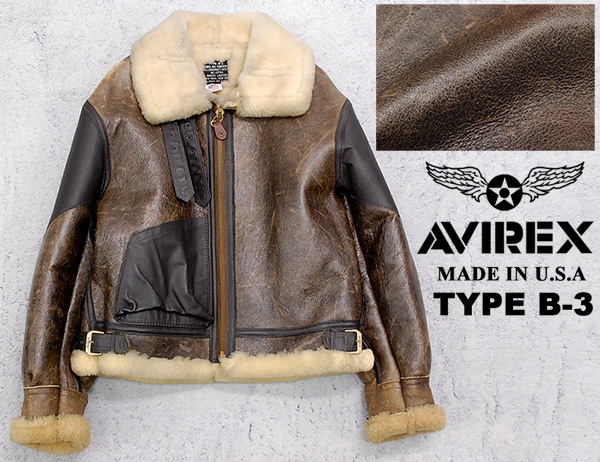 米国製】AVIREX ムートンジャケット B-3 大戦モデル ボア 40 80s USA製