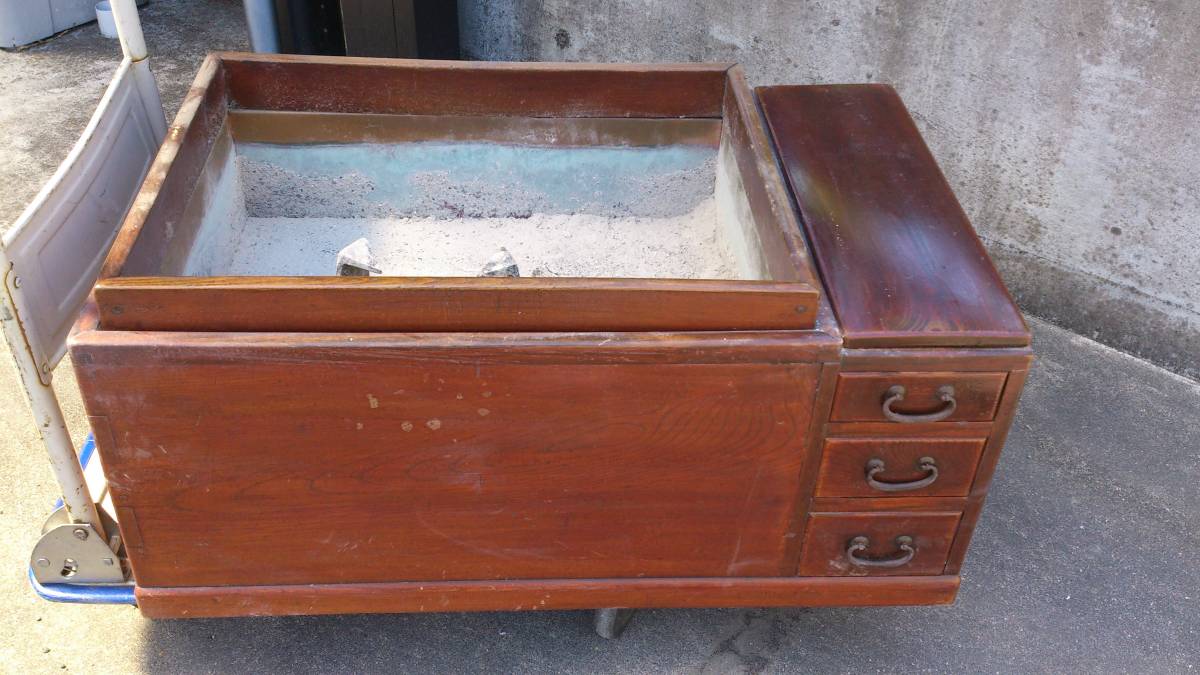 欅 ケヤキ 火鉢 長火鉢 囲炉裏テーブル 座敷机 古民家 【公式通販】