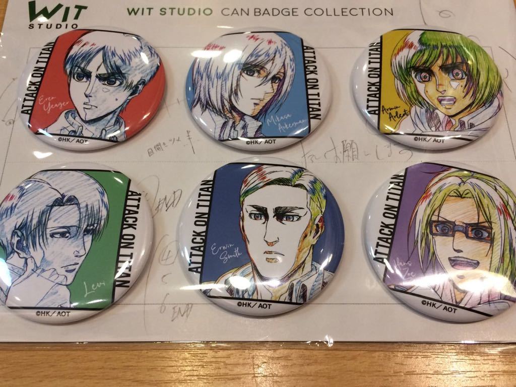 進撃の巨人 wit studio 缶バッジ Season2 6種セット C 進撃の巨人 wit