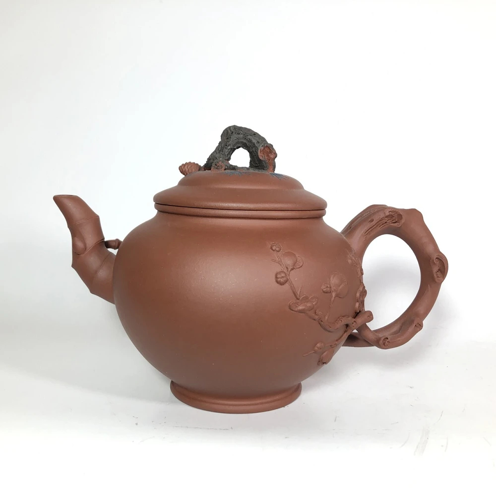 中国 周桂珍銘 紫砂 朱泥 急須 茶壷 M R5620 中国周桂珍銘紫砂朱泥急須