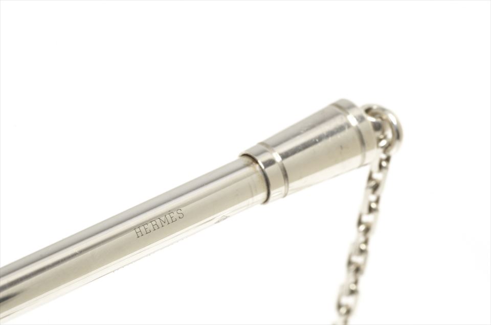 エルメス HERMES ボールペン シルバー925 銀 チェーン付き ヘルメス