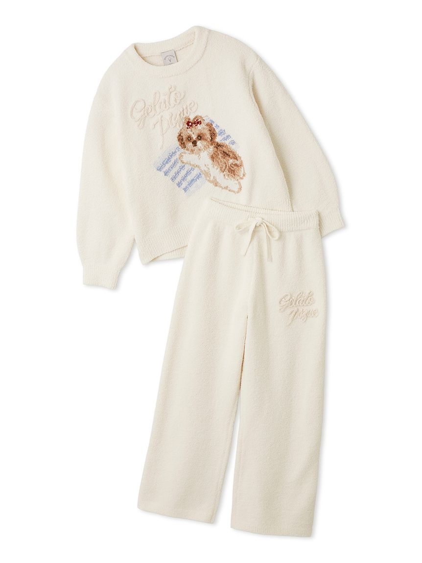 JUNIOR】シーズーワンポイントジャガードプルオーバー&ロングパンツ