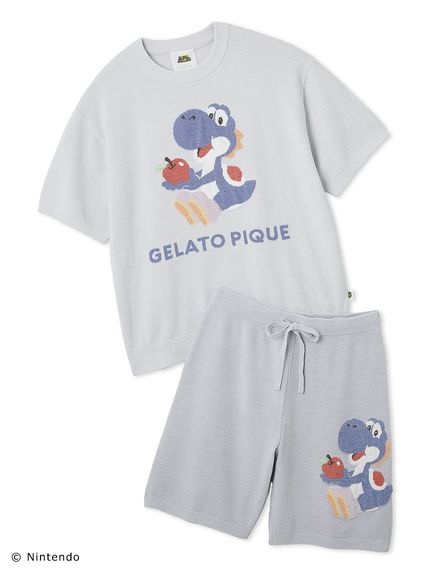 ジェラートピケ×スーパーマリオ ヨッシーパーカー&ショートパンツ