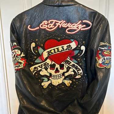Ed hardy leather jacket - Gem