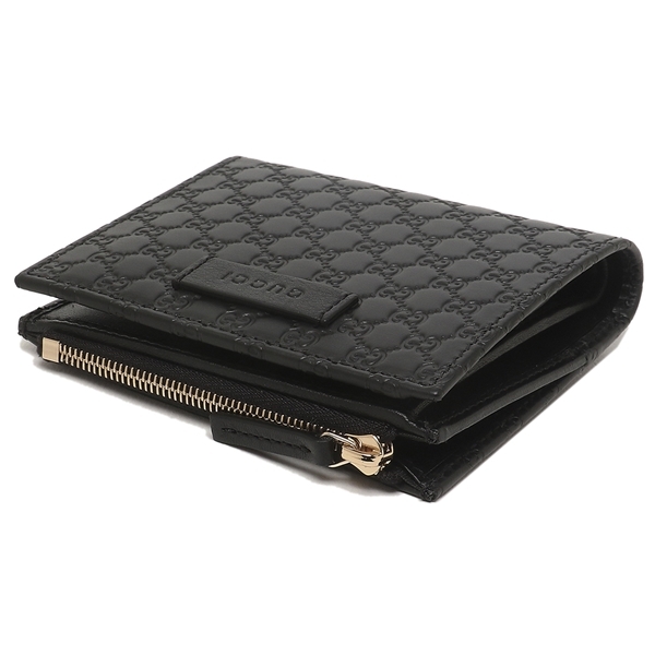 GUCCI ブラックレザー 二つ折り財布 GUCCI ブラックレザー 二つ折り