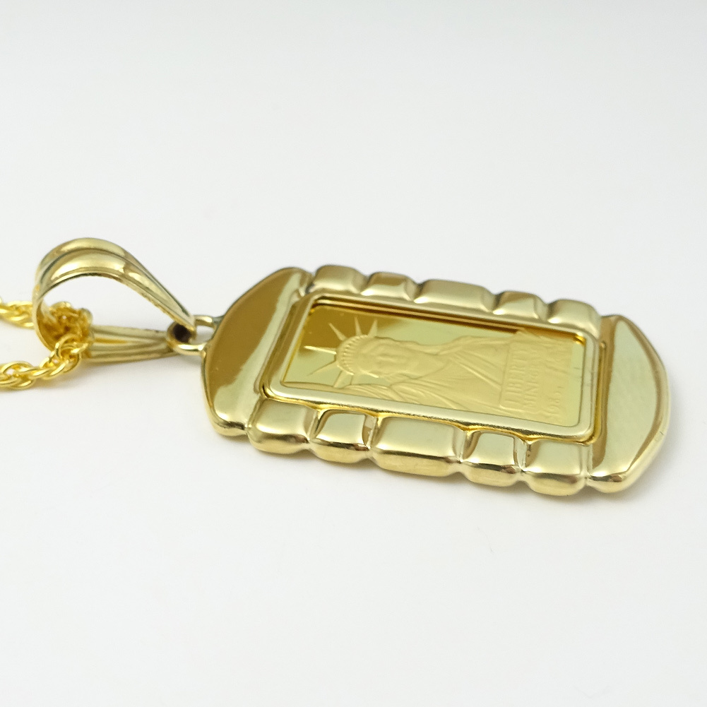 純金 インゴットペンダントトップ リバティ自由の女神2.0g デザイン枠