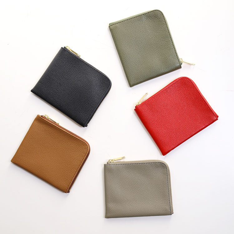 薄型 コンパクト 財布 牛革 L字 ファスナー ブランド Jamale