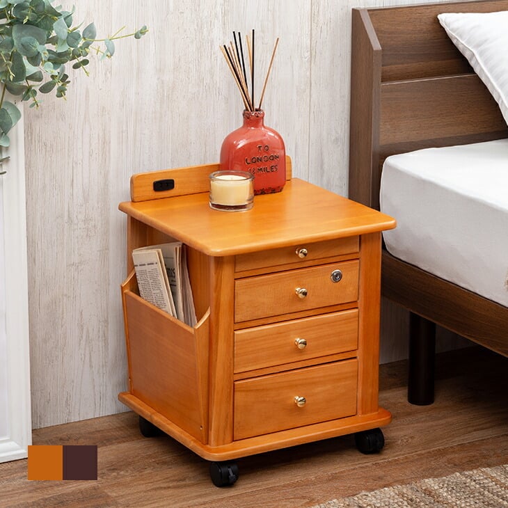 流木のサイドテーブルコーヒーテーブル引き出し付きチェストナイト