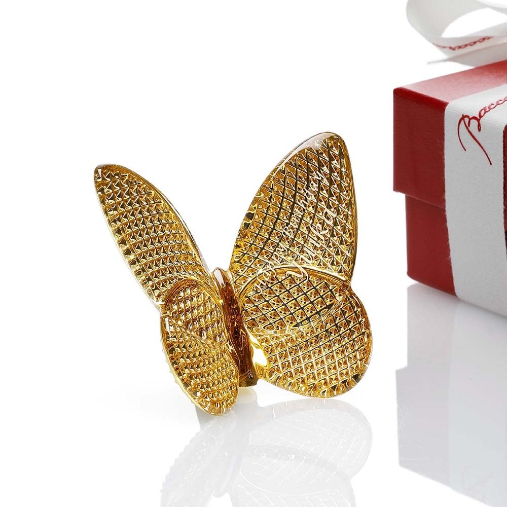 Baccarat バカラ ラッキー バタフライ ディアマン 名入れ彫刻代込み 金