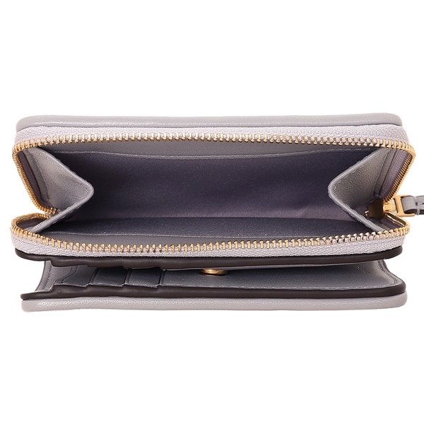 トリーバーチ 二つ折り財布 フレミング ミニ財布 グレー レディース