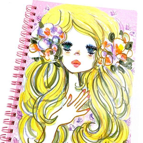 水森亜土 リングノート ガール 亜土ちゃん 文具 ステーショナリー