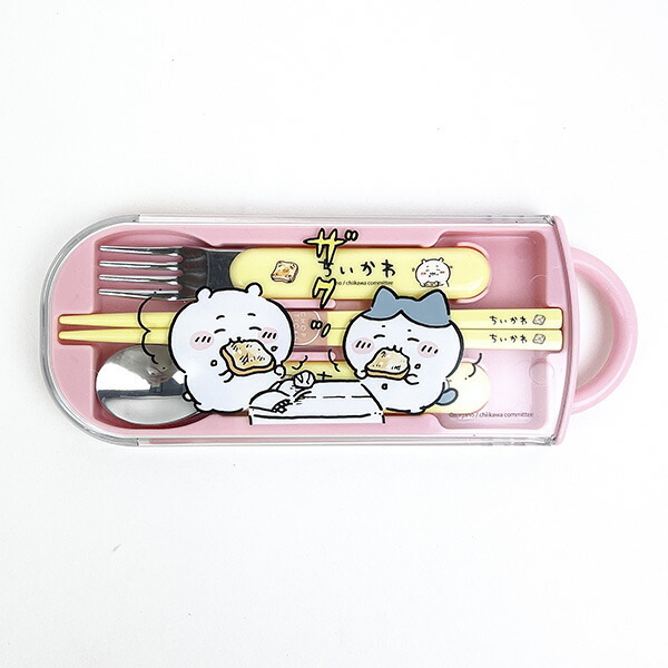 ちいかわ 抗菌食洗対応 トリオセット(箸・スプーン・フォーク） ランチ